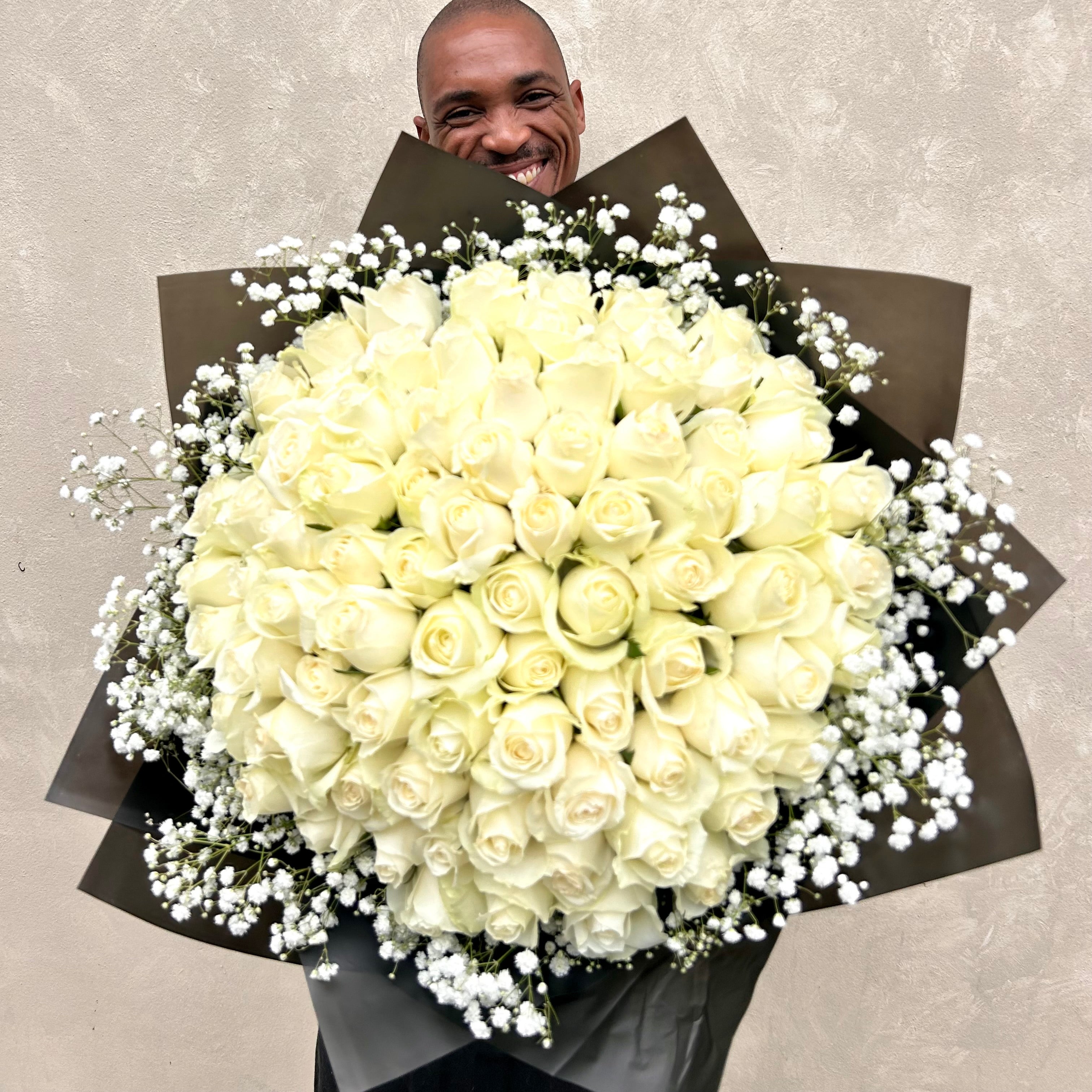 White Roses & Gyps Bouquet