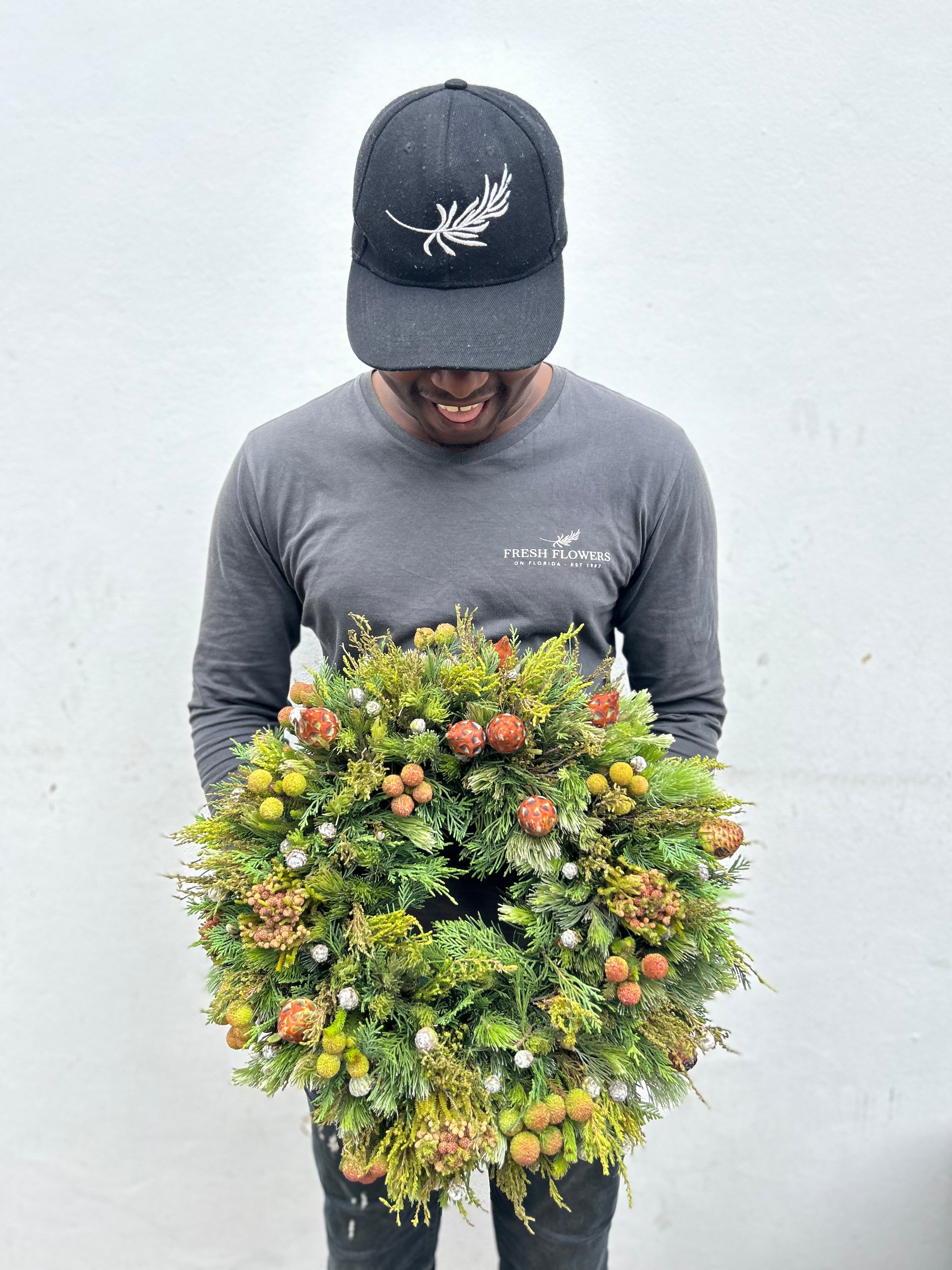 Xmas Wreath - Fresh Flowers on Florida