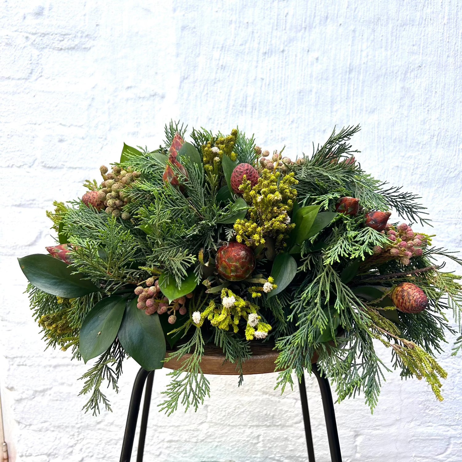 Rustic Green Table Arrangement - Fresh Flowers on Florida
