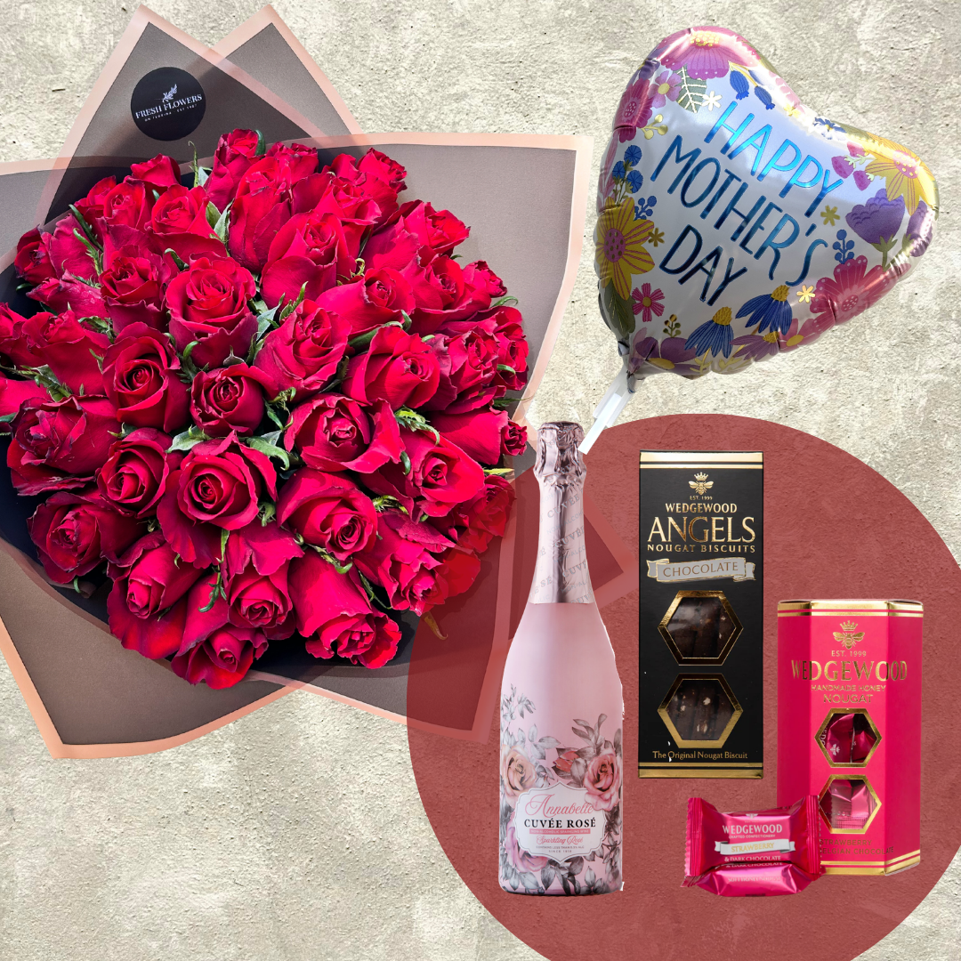 MOTHERS DAY RED ROSES COMBO LOVE YOU
