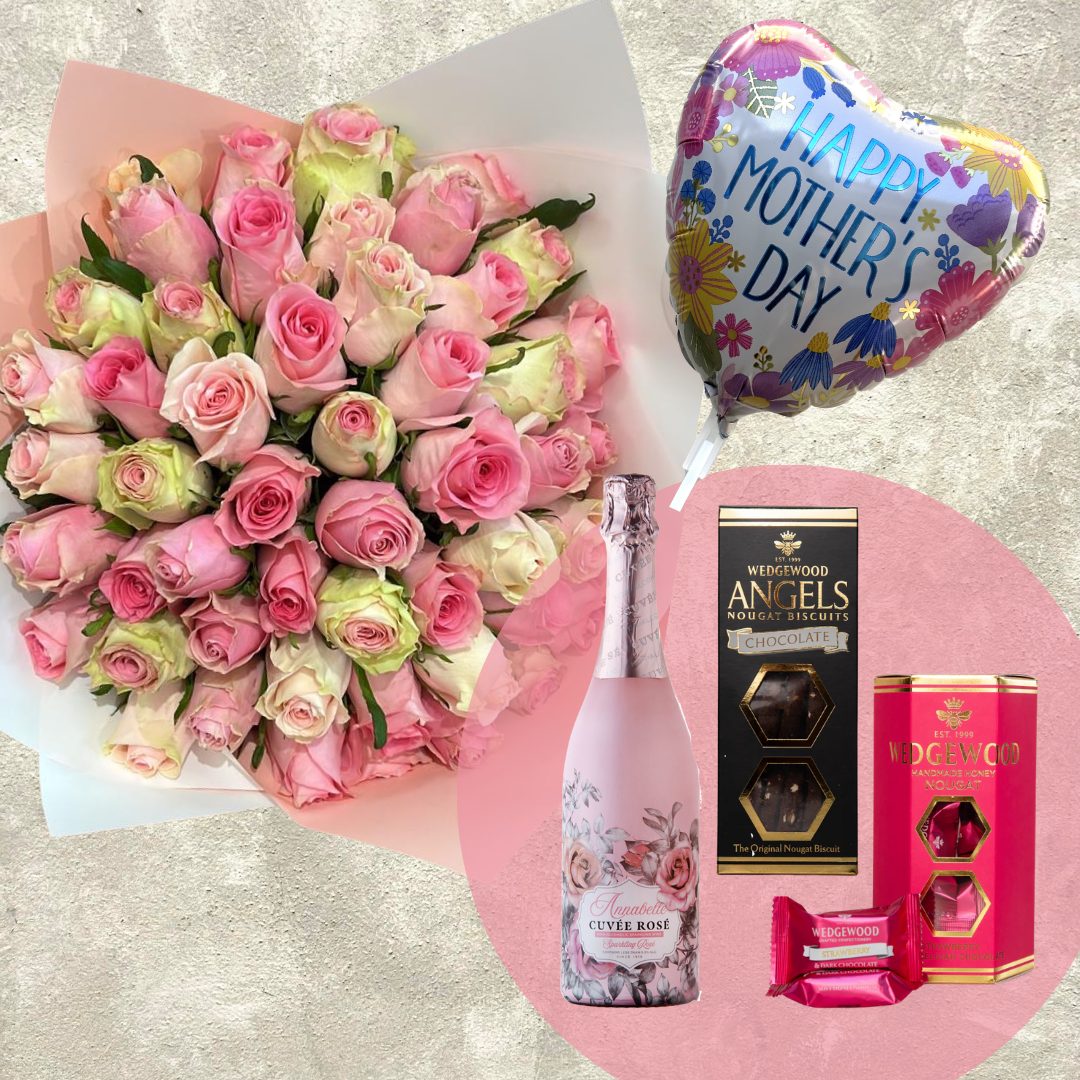 MOTHERS DAY PINK ROSES COMBO LOVE YOU