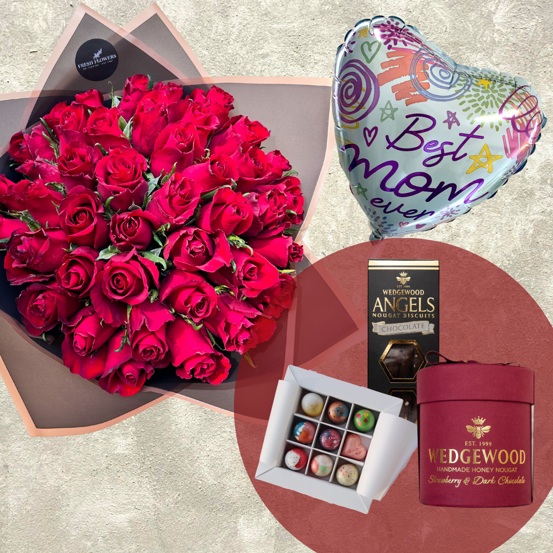 MOTHERS DAY RED ROSES COMBO LUX LOVE
