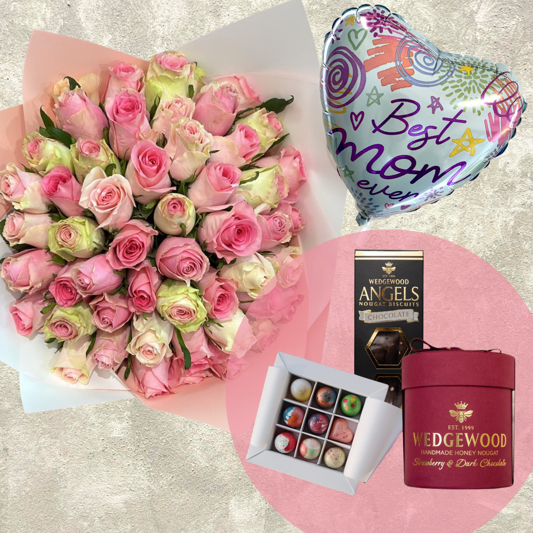MOTHERS DAY PINK ROSES COMBO LUX LOVE