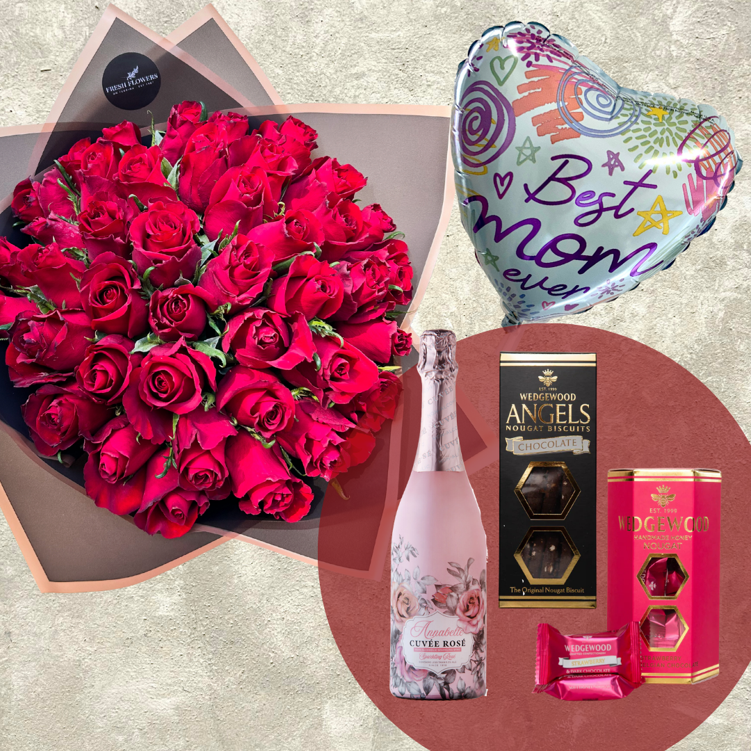 MOTHERS DAY RED ROSES COMBO LOVE YOU