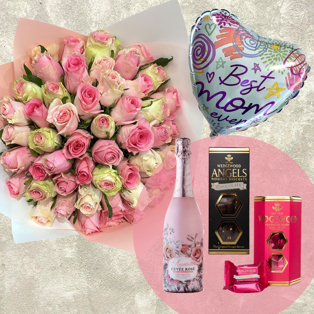 MOTHERS DAY PINK ROSES COMBO LOVE YOU