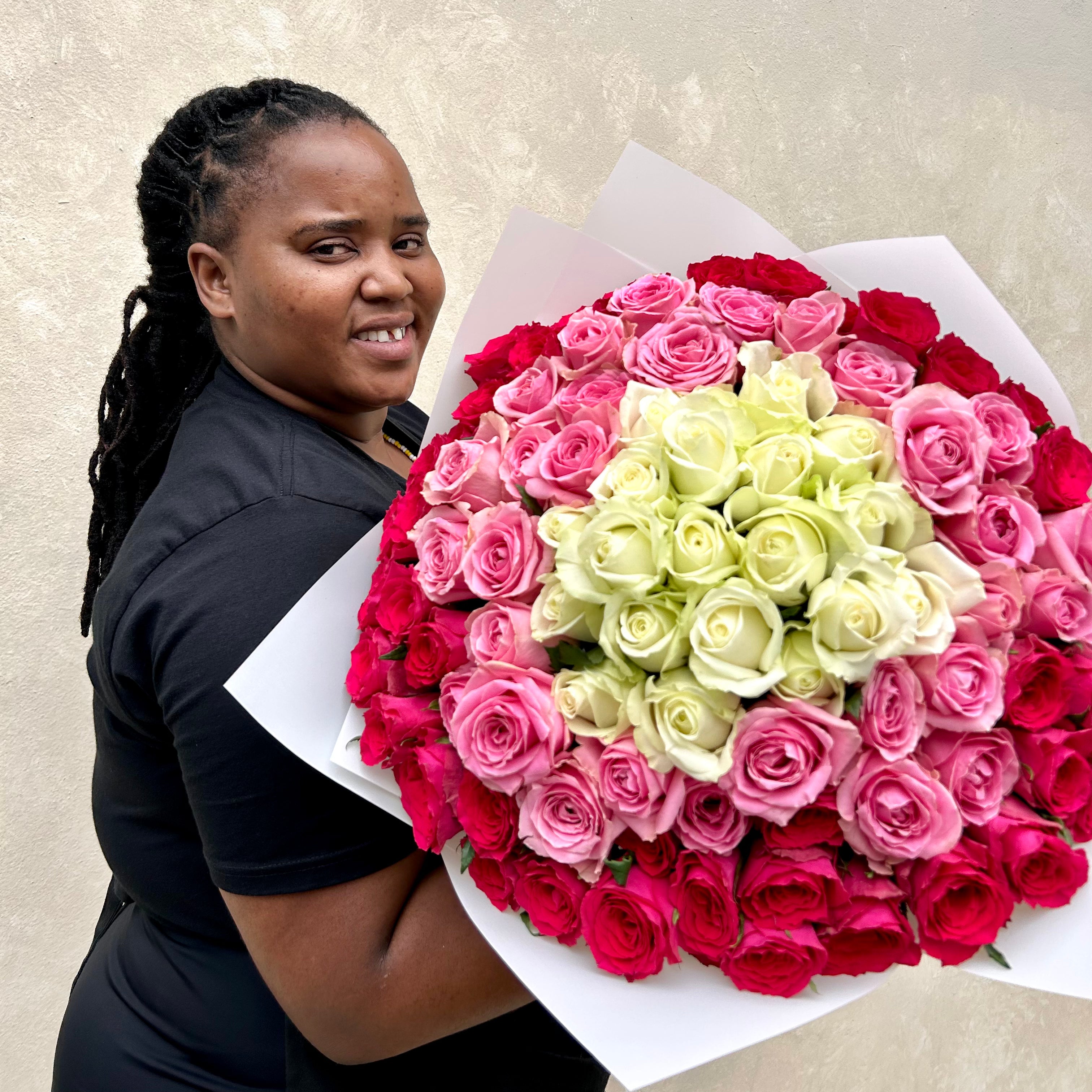 Ombre Pink Roses Bouquet