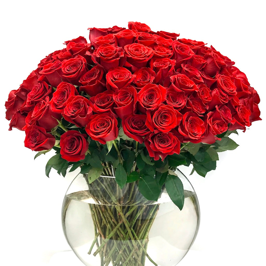 Deluxe 100 Red Roses in Vase