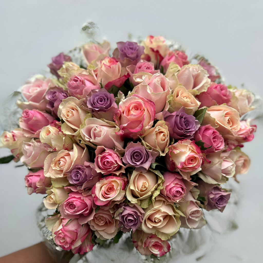 Sweet Pastels Mix Roses Bouquet